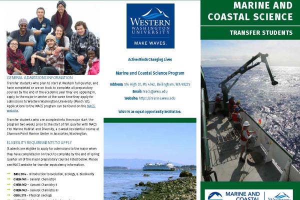 Marine And Coastal Science Program Transfer Student Guide