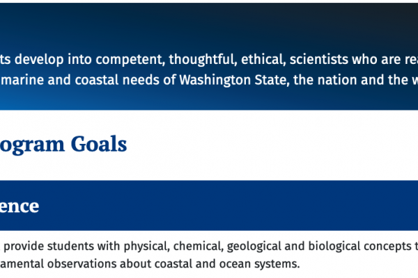 Our program outcomes meet the needs of the coastal and marine industries